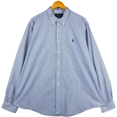 古着 ラルフローレン Ralph Lauren CUSTOM FIT 長袖 ボタンダウンストライプシャツ メンズXXL相当/eaa594551