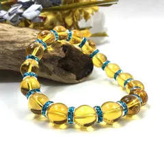 シトリン パワーストーン ブレスレット 10mm （ライトブルー）メンズ・レディース　男性・女性　数珠ブレス　開運 [17]　