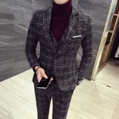 スーツ メンズ スリーピース ビジネススーツ チェック柄セットアップ 3ピーススーツ カジュアルスーツ 洗える 通勤 結婚式 xzjhrwu#