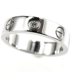 Cartier カルティエ ミニラブリング 1Pダイヤモンド K18WG ホワイトゴールド SIZE:45 AU750 指輪