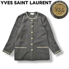 イヴサンローラン YSL カーディガン ゴールドボタン ヴィンテージ 42