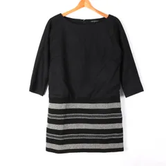 23区 ワンピース 長袖 ラウンドネック フォーマル ウール混・カシミヤ混 レディース 38サイズ ブラック 23ku 【中古】