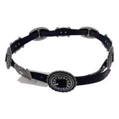 【新品】  MUSE de Deuxieme Classe / ミューズドゥーズィーエムクラス | 2025SS | 【PUNTOVITA/プントヴィータ】CONCHO コンチョ レザー ベルト | 85 | ブラック | レディース