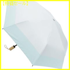 【色:ホワイト×ライトブルー】軽量 晴雨兼用 約100cmの大きめサイズ 完全遮