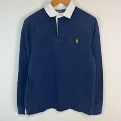 90s Polo by Ralph Lauren ポロバイラルフローレン ラガーシャツ 厚手 長袖 キルティングヨーク エルボーパッチ ツイル襟 ロゴ刺繍 ワンポイントロゴ ネイビー サイズS メンズ 古着 裏起毛 ストリート アメカジ スポーツMIX