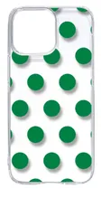 【新品未使用】iPhone15 Pro Max アイフォン15プロマックス クリア ハードケース ドット柄 水玉 (ダークグリーン) スマホケース カバー cl-ip15promax-dotsmall-12