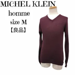 【良品】ミッシェルクランオム  MICHEL KLEIN homme  メンズ  長袖ニット  ボルドー  サイズ46(M)