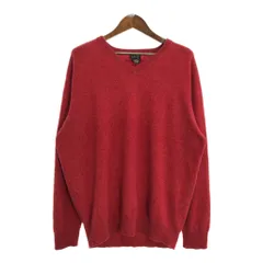 Jos.A.Bank Vネック カシミヤ ニット セーター 大きいサイズ レッド(メンズ XXL)中古 古着 U3169