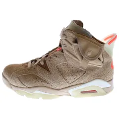 NIKE (ナイキ) ×TRAVIS SCOTT AIR JORDAN 6 RETRO SP BRITISH KAHKI DH0690-200 トラヴィススコット エアジョーダン6 ハイカットスニーカー ベージュ US9/27.0cm