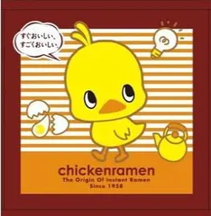 【２枚１組　ご奉仕価格！】【送料無料！】【チキンラーメン＆ひよこ　ウォッシュタオル！】綿100%　ハンド　タオル＜チキンラーメン＆ひよこ：約３４×３５ｃｍ＞235555【タオルハンカチ】【パイルハンカチ】【ひよこちゃん】【ボーダー柄】