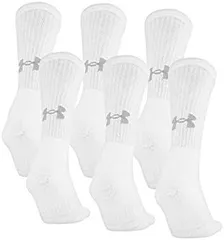 Under Armour Training Cotton Crew Socks 6-Pair White 2 Shoe Size: Mens 8-12 Womens 9-12