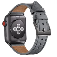 ダークスペースグレーブラックバックル_42444549mm コンパチブル Apple Watch バンド アップルウォッチ バンド 本革製 レザー おしゃれバンド iWatch Ultra2Ultra Series 987654321SESE2に全機種対応 交
