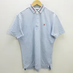 z■チャップス/CHAPS  EST1978 半袖BDポロシャツ/鹿の子【L】水色/men's/98【中古】■