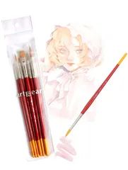 artgear red (アートギア レッド) 水彩/アクリル 兼用 筆 6本セット red-setA プロ絵師推奨筆