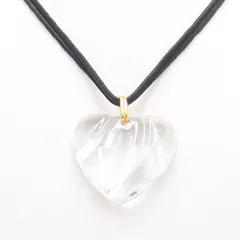 良品 袋付 Baccarat/バカラ ネックレス アクセサリー ペンダント ハートモチーフ 紐 クリスタル YUM 2000000 NSK