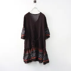 オールセインツ ALLSAINTS フラワープリントVネックフレアワンピース S/ブラウン ドレス リボン【2400014270624】のサムネイル