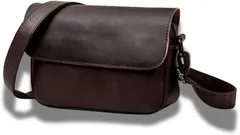Capprecier ショルダーバッグ メンズ 斜めがけバッグ サコッシュ メッセンジャー 軽量 ポーチ 小さめ バック puレザー 旅行 人気 おしゃれ 男性 調整可能(ダークブラウン)