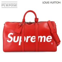 美品⭐︎ SUPREMEとLOUIS VUITTON レザー　ネームタグ　赤 美品⭐︎ SUPREMEとLOUIS VUITTON レザー ネームタグ 赤 - メルカリ
