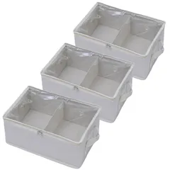 新品 山善(YAMAZEN) 収納ボックス メディア収納 DVD 20枚 収納 【3個組】 透明窓 仕切り・持ち手付き 折りたためる 丈夫 収納ケース DVDケース ゲームソフト ストレージボックス 幅30×奥行20×高さ16cm 完成品 アイボリー YM2-