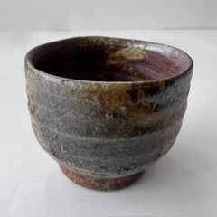 木の葉焼 陶器 ぐい呑み 盃 赤紫釉薬 窯変 - メルカリ
