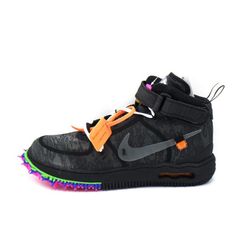 ナイキ NIKE × オフホワイト OFF WHITE 【 AIR FORCE 1 MID Black DO6290 001 】 エア フォース 1 ミッド ブラック スニーカー　f25957