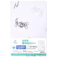 un doudou ディズニー お昼寝 敷き布団カバー 75×125cm ミッキーマウス ピーチスキン生地 吸水加工 ベビー用品 新品 新生児 保育園 洗い替え お昼寝布団カバー NZ3227-T6