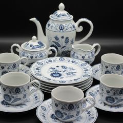 タイ 食器 プレート カップ ブルー＆ホワイト パイナップル柄 美品
