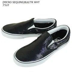 VANS スニーカー VANS ヴァンズ バンズ 【箱無し】レディース スニーカー CLASSIC SLIP ON クラシックスリッポン (MICRO SEQUINS)BLK/TR WHT ブラック スパンコール 黒