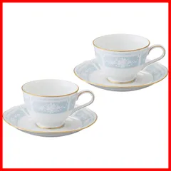 220cc 兼用) レースウッドゴールド ティー コーヒー 2客 ( ( ブルー ) ペアセット ソーサー ファインポーセレン & カップ Y6578A/1507 ノリタケ Noritake