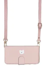 iPhone 16 Pro ケース 手帳型 アイフォン16プロ スマホケース スマホショルダー レザー ストラップ クマ しろテディベア 白白熊 かわいい 調節可能 130cm  カラー04