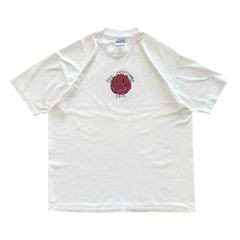 XL 90年代 90s アメリカ製 USA製 ヴィンテージ ビンテージ Hanes ヘインズ スマイリー スマイル にこちゃん Ｔシャツ センターロゴ バックプリント 両面プリント 古着 白 ホワイト 赤 レッド シングルステッチ