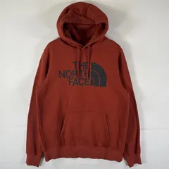 古着 ザ・ノースフェイス THE NORTH FACE パーカー プルオーバー フーディ スウェット ビッグロゴプリント アウトドア XL  ブラウン メンズ