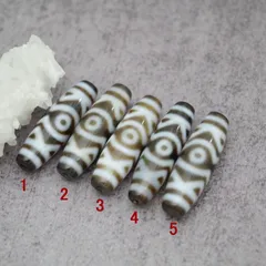 1点物 最高品質 4A至純天珠 金剛蓮花三眼天珠 コンゴウレンカサンガンテンジュ  約38mm×約12mm 天然石