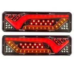 PLEAVIT テールランプ トラック 24v シーケンシャル 流れる ウィンカー led 汎用 車検対応 IP67防水 左右セット [幅300mm 左右2個セット]のサムネイル