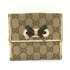 GUCCI(グッチ) Wホック財布 プリンシー,GG柄 167465 ブラウン×白