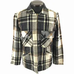 60-70’ｓビンテージ?★シアーズ★ジッパーブルゾン【Ｓ/ベージュ×黒】チェック柄/TALONジップ/ダブルステッチ/Sears ◆BA851<sale>