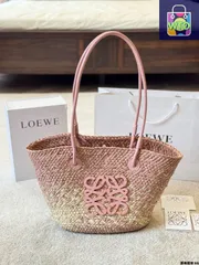【今日特価】Loewe マカロンカラー 草編み トートバッグ（サイズ 30×25cm）