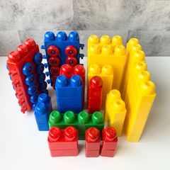【加茂市のまだまだ使えるもの】チューターブロック セット 赤青黄 知育玩具 おもちゃ 園児 幼児 Tutor Blocks