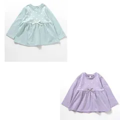 新品　『apres les cours(アプレレクール) エフオーキッズ』ペプラム長袖Tシャツ　100cm　110cm　120cm　130cm　140cm　ベビー 　トップス　V404024　長袖　女の子　子供服　ブルー　ラベンダー　サックス