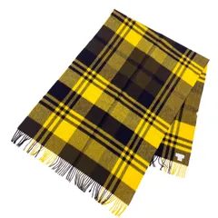 美品 Joshua Ellis ジョシュアエリス  ストール  イエロー×ネイビー 大判 フリンジ チェック カシミヤ100% レディース　240001118226