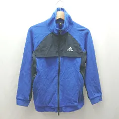 ◇ ⊇ adidas アディダス キッズ 長袖 ジャケット サイズ150 ブルー ブラック 男の子 E  【1503060042731】