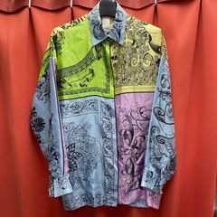 80s 90s ITALY製 ベルサーチ レーヨンシャツ 総柄 ビンテージ - メルカリ