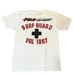USA製 90s POLO SPORT RALPH LAUREN S/S TEE ポロスポーツ ラルフローレン Tシャツ M 白 SURF GUARD PRL 1967 古着