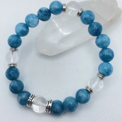 Cut水晶/ラリマー/ブルーアパタイト/アマゾナイト】内径15.5cm 浄化済