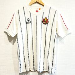 小さいサイズ◎ (^w^)b Ie coq sportf ルコックスポルティフ Tシャツ ユニフォーム 半袖 名古屋チーム  ブランドロゴ クルーネック Vネック スポーツ 試合 観戦 ストライプ メッシュ 通気性 男女兼用 白 ホワイト メンズ サイズS