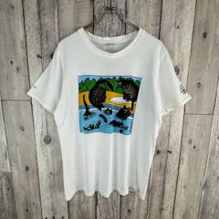 crazy shirt HAWAl'I ORIGINAL ハワイ 綿 クレイジーシャツ 猫×プール柄Tシャツ ハワイ限定 デザインT 半袖 Tシャツ TEE S