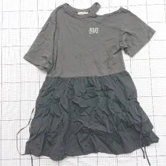 ◇ ⊂ ダブルクローゼット ワンポイント 半袖 オフショルドッキングトップス サイズF チャコールグレー系 レディース E  【1508260030700】のサムネイル