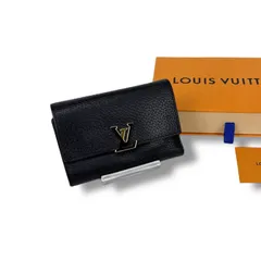 ルイヴィトン　LOUIS VUITTON 三つ折り財布　ポルトフォイユ　カプシーヌ　ブラック　黒　トリヨン