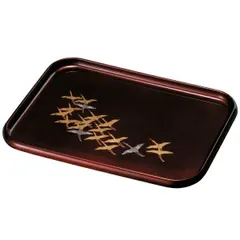 紀州塗り 尺４寸 長手盆 玉虫 千羽鶴 お盆 トレー トレイ おぼん 日本製 国産