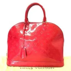 LOUIS VUITTON/ルイヴィトン アルマGM ヴェルニ モノグラム ハンドバッグ レッド系 レディース